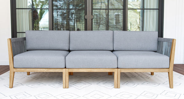 Capri Teak & Rope Outdoor Sofa