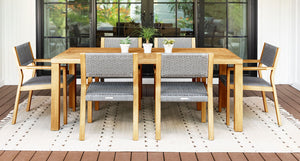 Capri Teak & Rope Outdoor Dining Set for 6