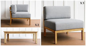 Capri Teak & Rope Outdoor Sectional