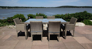 Corsica dining set for 6 - Sunbrella Cast Slate