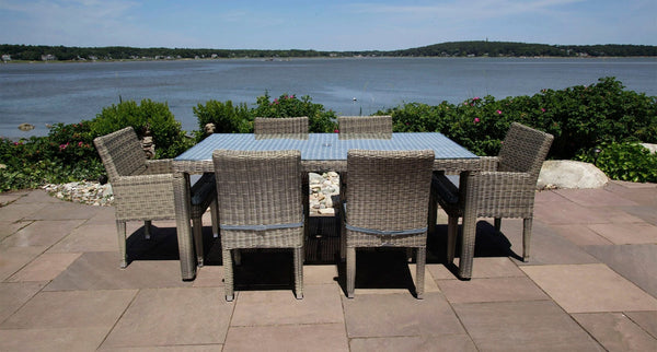 Corsica dining set for 6 - Sunbrella Cast Slate