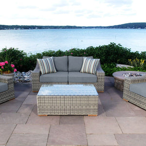 Corsica loveseat and club chair set 2 - Sunbrella Cast Slate