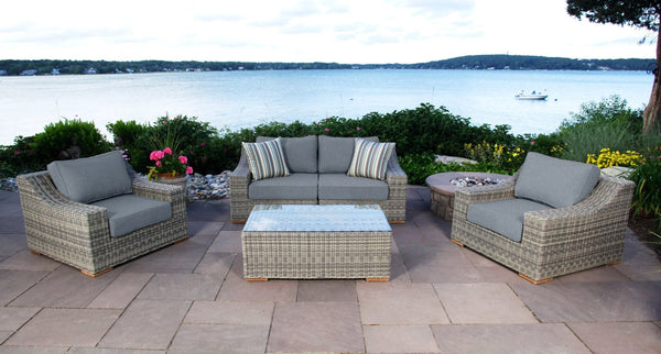 Corsica loveseat and club chair set 2 - Sunbrella Cast Slate