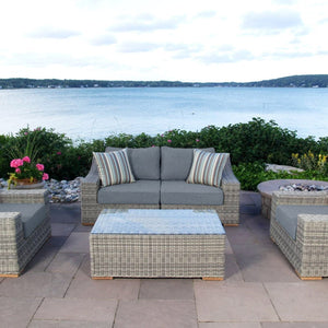 Corsica loveseat and club chair set - Sunbrella Cast Slate