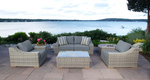 Corsica loveseat and club chair set - Sunbrella Cast Slate
