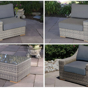 Corsica loveseat and club chair set pieces - Sunbrella Cast Slate