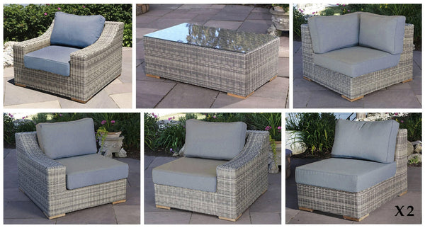 Corsica outdoor sectional pieces - Sunbrella Cast Slate