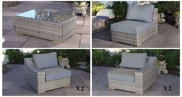 Corsica sofa and loveseat pieces - Sunbrella Cast Slate