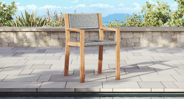 Capri Teak & Rope Outdoor Dining Set for 4