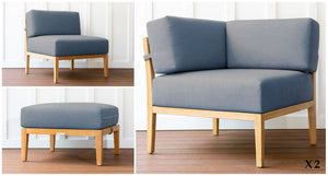 teak outdoor daybed pieces - Sunbrella Cast Slate