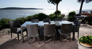 Salina outdoor dining set for 8 - Sunbrella Cast Slate