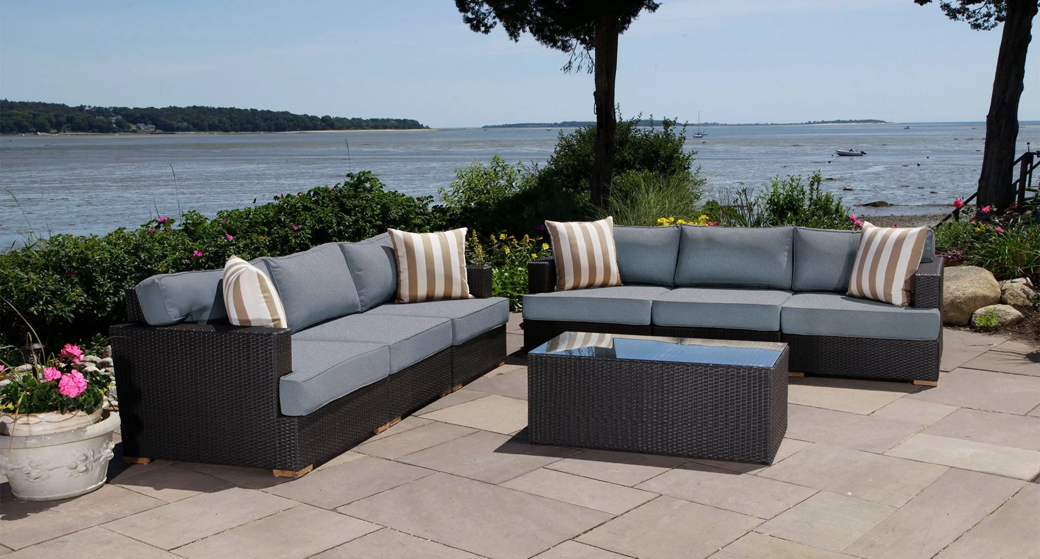 Salina outdoor sofa set - Sunbrella Cast Slate
