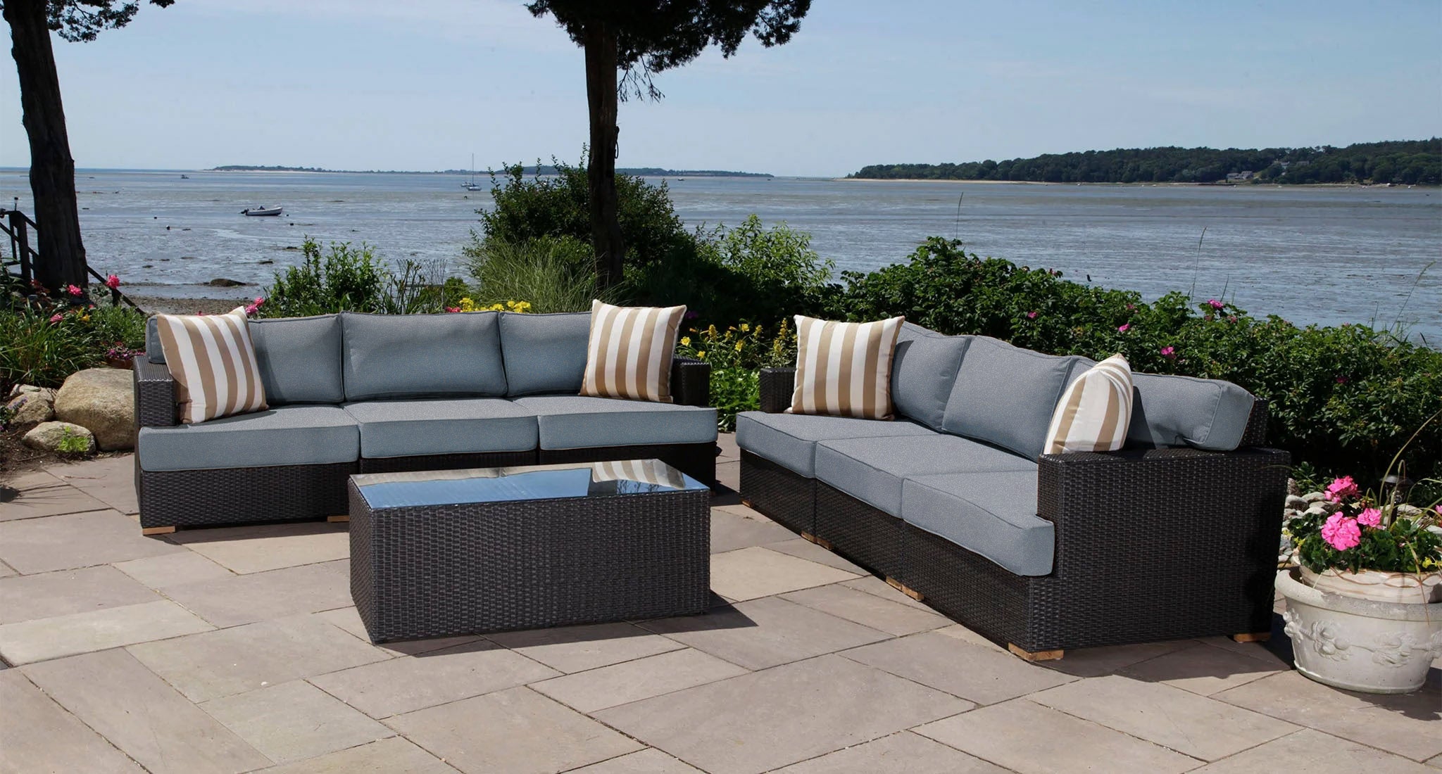 Salina outdoor sofa set 2 - Sunbrella Cast Slate