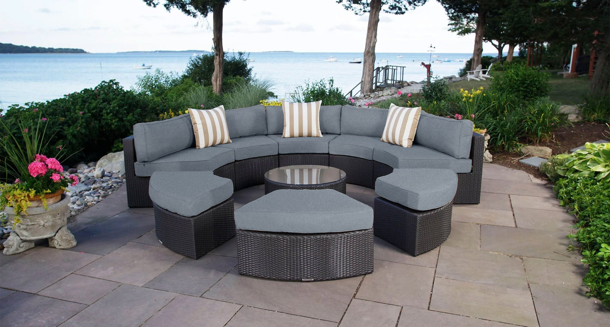 Santorini outdoor daybed - Sunbrella Cast Slate