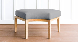 Santorini teak ottoman2 - Sunbrella Cast Slate