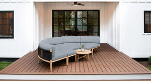 Teak and rope santorini outdoor daybed2- Sunbrella Cast Slate
