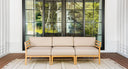 Bali teak outdoor sofa - Sunbrella Spectrum Mushroom