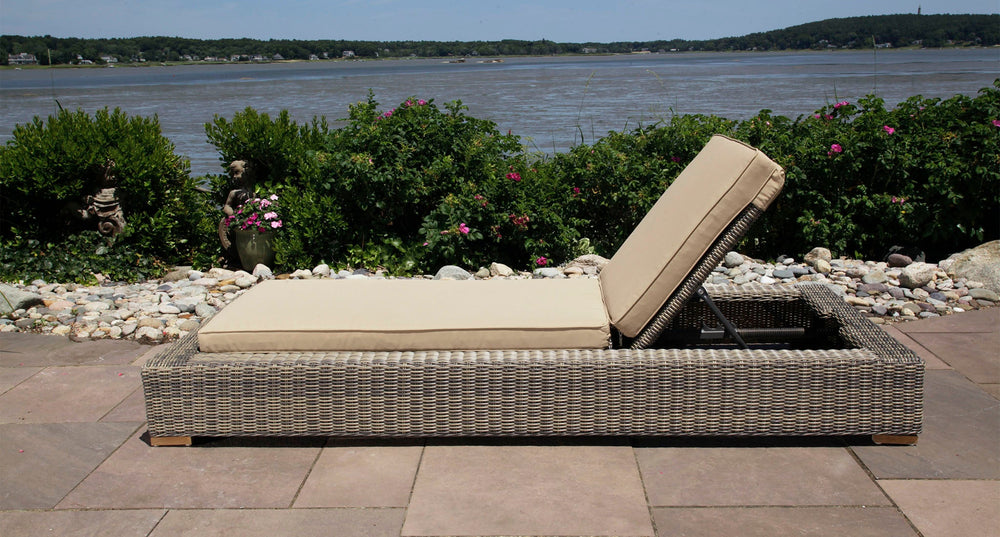 Corsica outdoor chaise lounge chair - Sunbrella Spectrum Mushroom