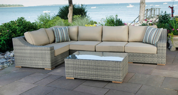 Corsica outdoor sectional - Sunbrella Spectrum Mushroom