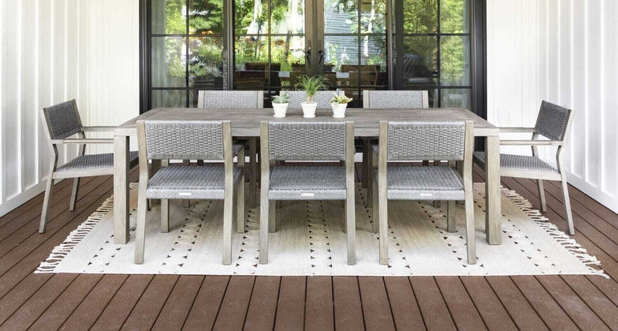 Fiji teak and rope dining set for 8
