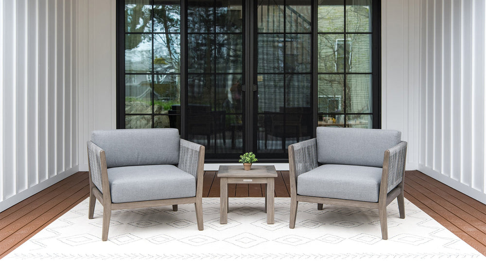 Fiji Teak & Rope Outdoor Club Chair Set