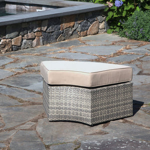 Gray santorini ottoman - Sunbrella Spectrum Mushroom
