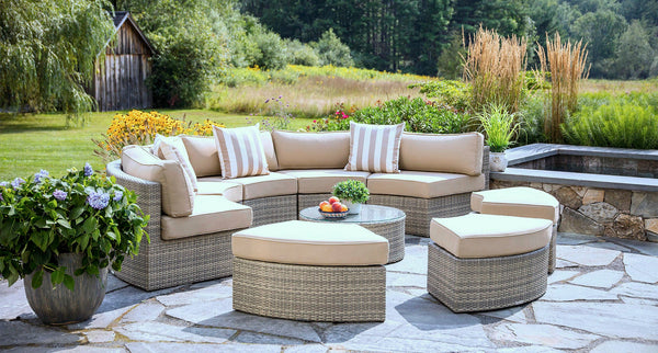 Gray santorini outdoor daybed - Sunbrella Spectrum Mushroom