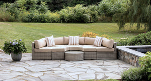 Gray santorini outdoor daybed 2 - Sunbrella Spectrum Mushroom