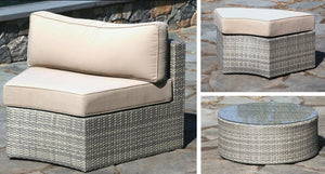 Gray santorini outdoor daybed pieces - Sunbrella Spectrum Mushroom