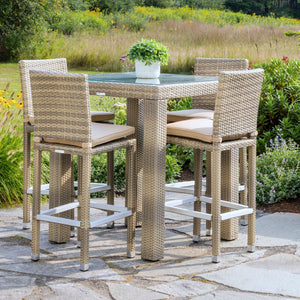 Corsica outdoor bar set for 4 - Sunbrella Spectrum Mushroom
