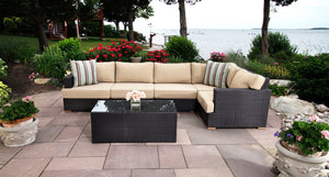 Salina sectional with extender 2 - Sunbrella Spectrum Mushroom