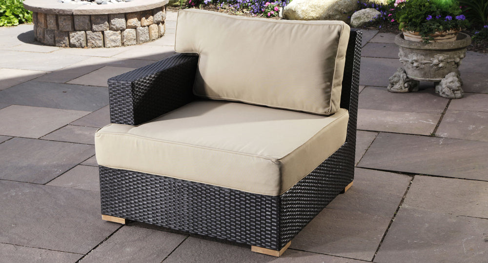 Salina left arm piece - Sunbrella Spectrum Mushroom