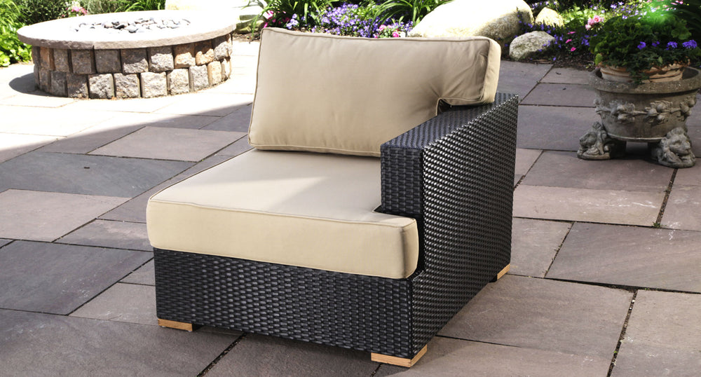 Salina right arm piece - Sunbrella Spectrum Mushroom