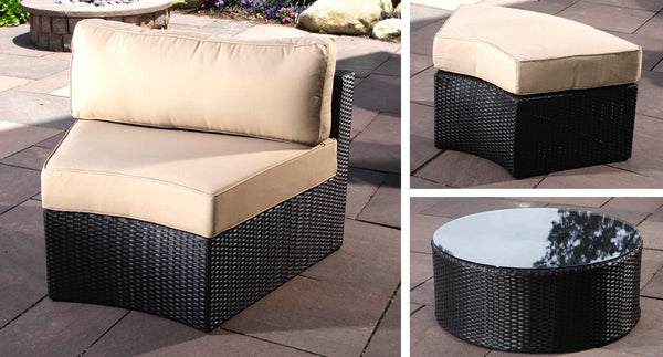 Santorini outdoor daybed pieces - Sunbrella Spectrum Mushroom