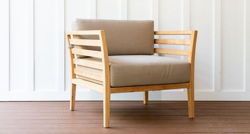 Bali outdoor club chair - Sunbrella Spectrum Mushroom