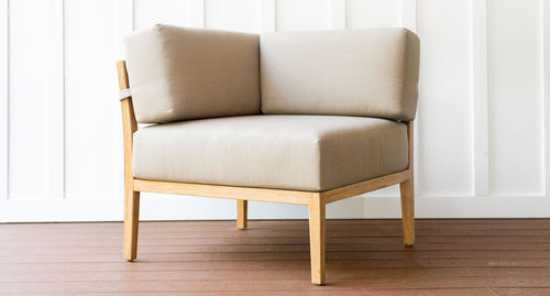 Bali outdoor corner piece - Sunbrella Spectrum Mushroom