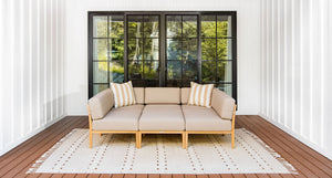 Bali teak outdoor daybed 2 - Sunbrella Spectrum Mushroom