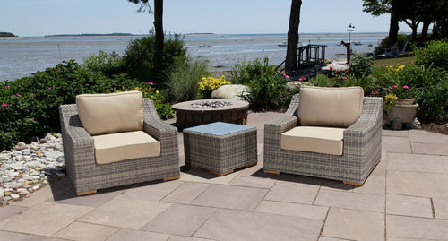 Corsica club chair set - Sunbrella Spectrum Mushroom