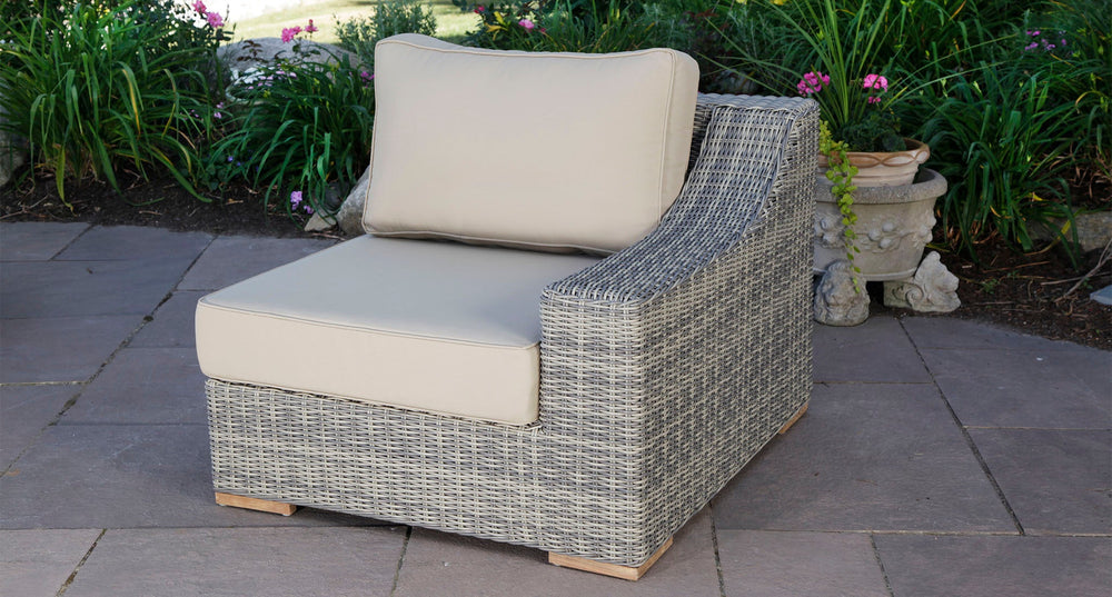 Corsica right arm piece - Sunbrella Spectrum Mushroom