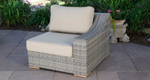 Corsica right arm piece - Sunbrella Spectrum Mushroom