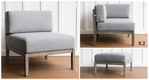 Fiji Teak & Rope Outdoor 4-Piece Daybed