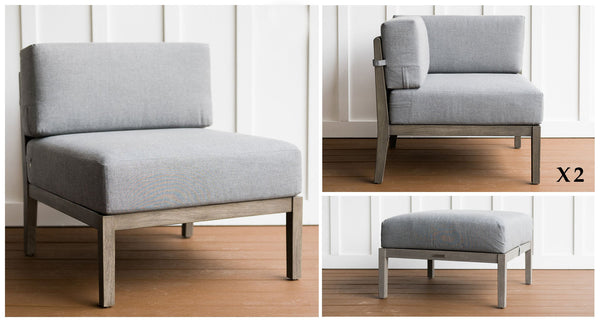 Fiji Teak & Rope Outdoor 4-Piece Daybed