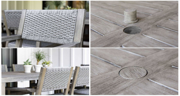 Fiji Teak & Rope Outdoor Dining Set for 6