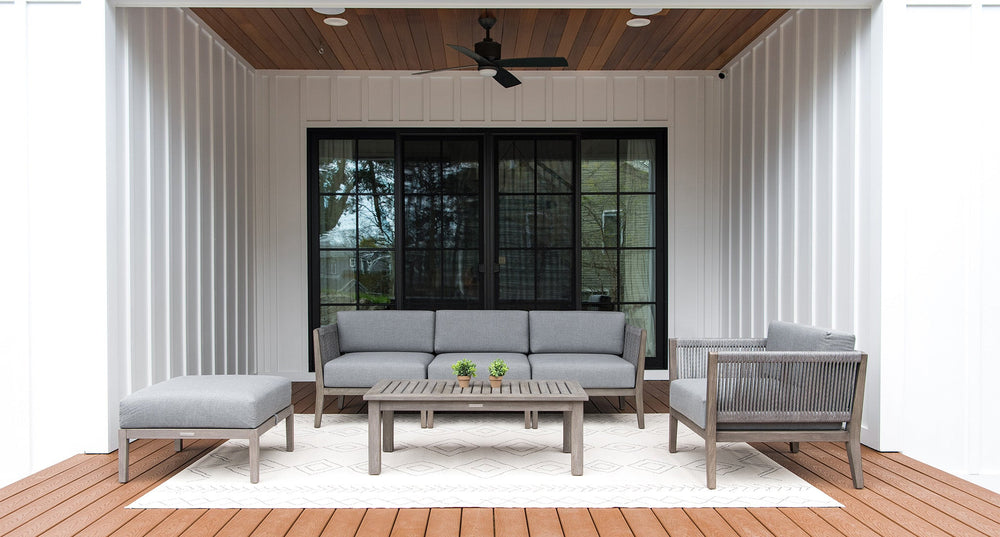 Fiji teak and rope outdoor sofa set