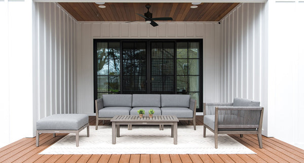 Fiji teak and rope outdoor sofa set