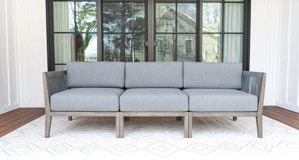 Fiji teak and rope outdoor sofa