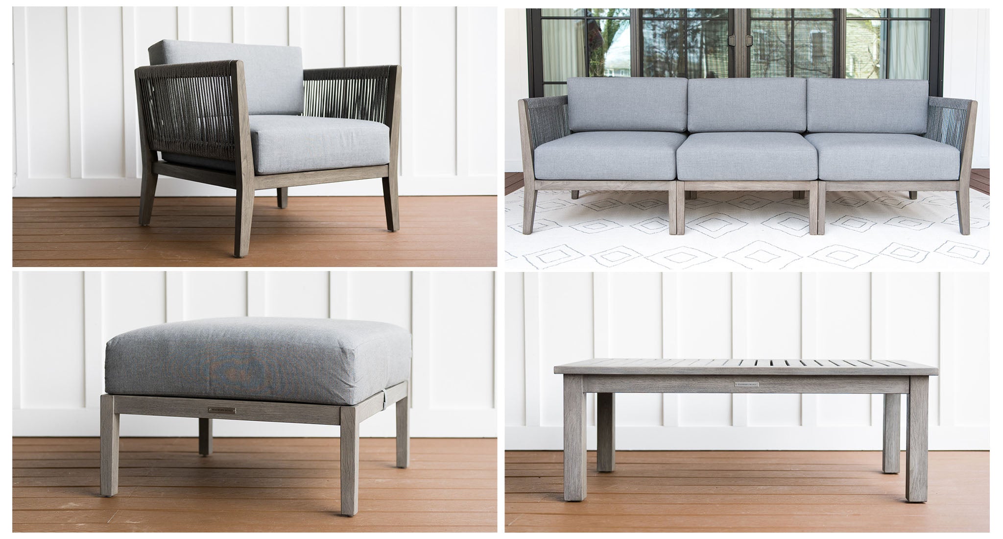 Fiji Teak & Rope Outdoor Sofa Set - Madbury Road