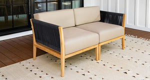 Malibu outdoor loveseat - Sunbrella Spectrum Mushroom