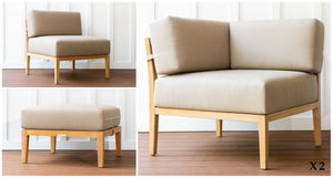 teak outdoor daybed pieces -  - Sunbrella Spectrum Mushroom