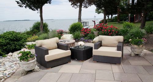 Salina Club Chair Set - Sunbrella Spectrum Mushroom